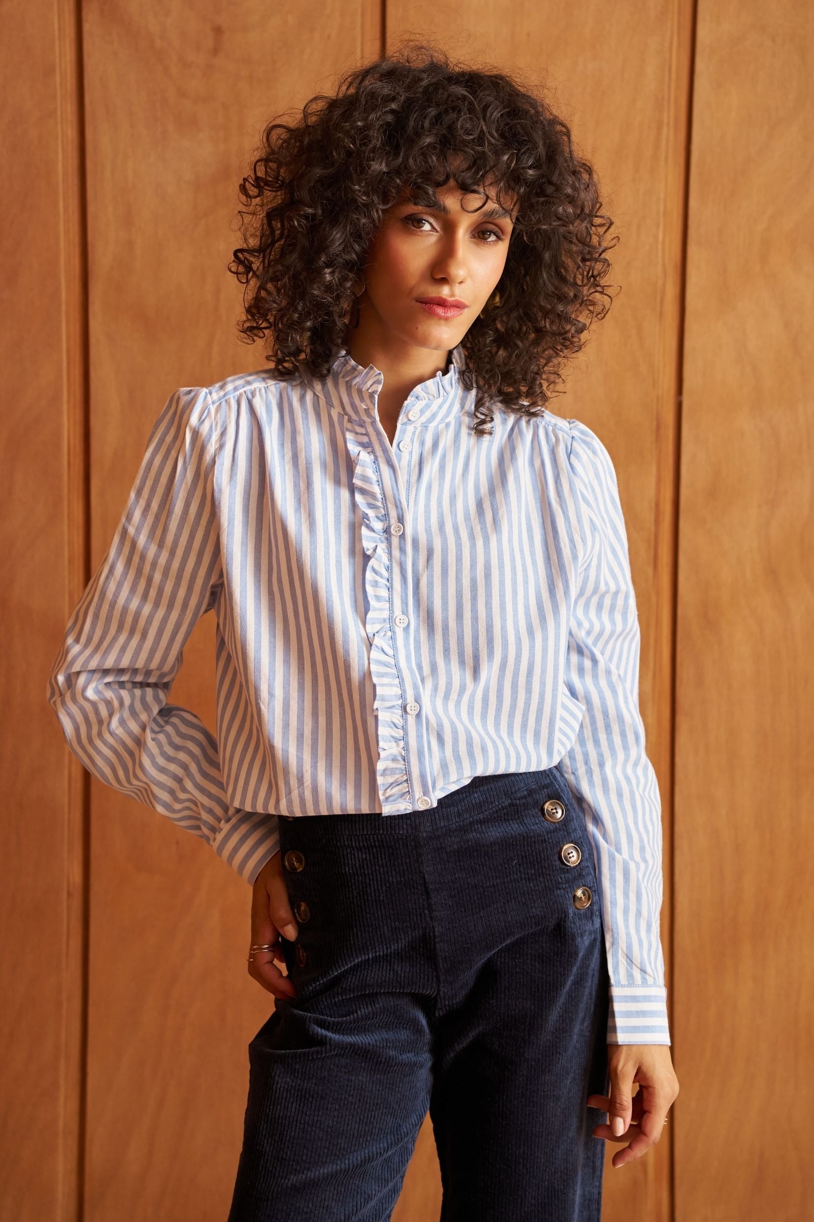 Chemise Andréa Rayé Bleu