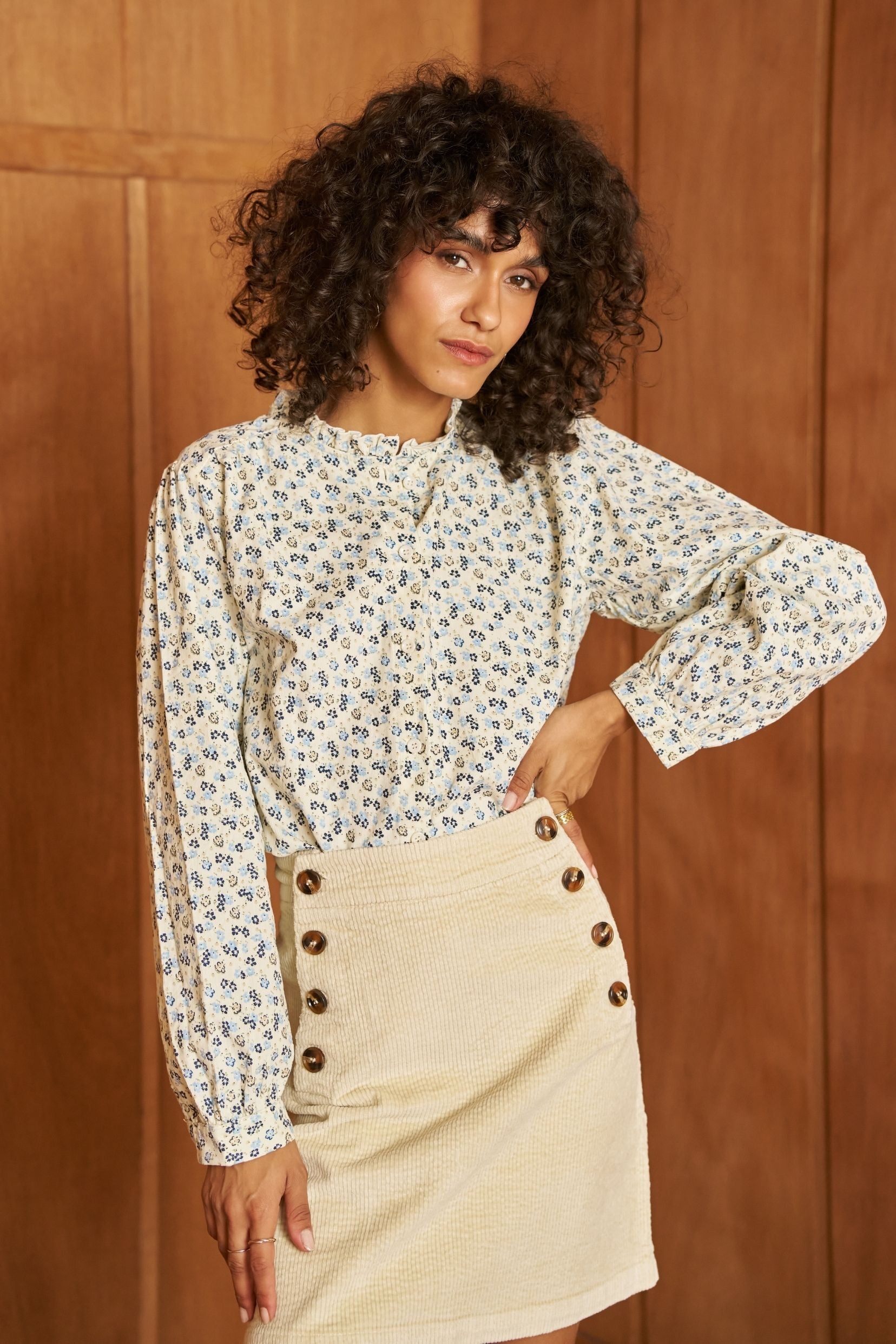 Chemise Lucy Fleuri Bleu