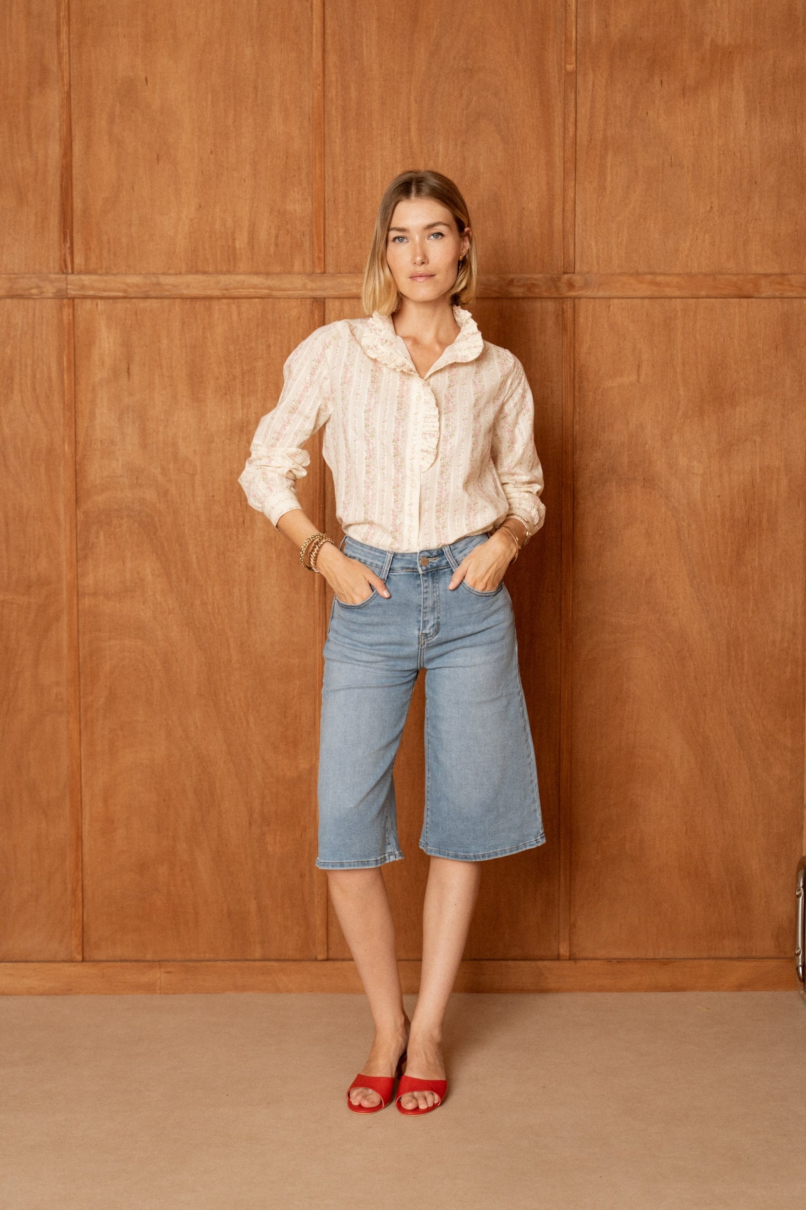 Chemise Maëva Fleuri Rose