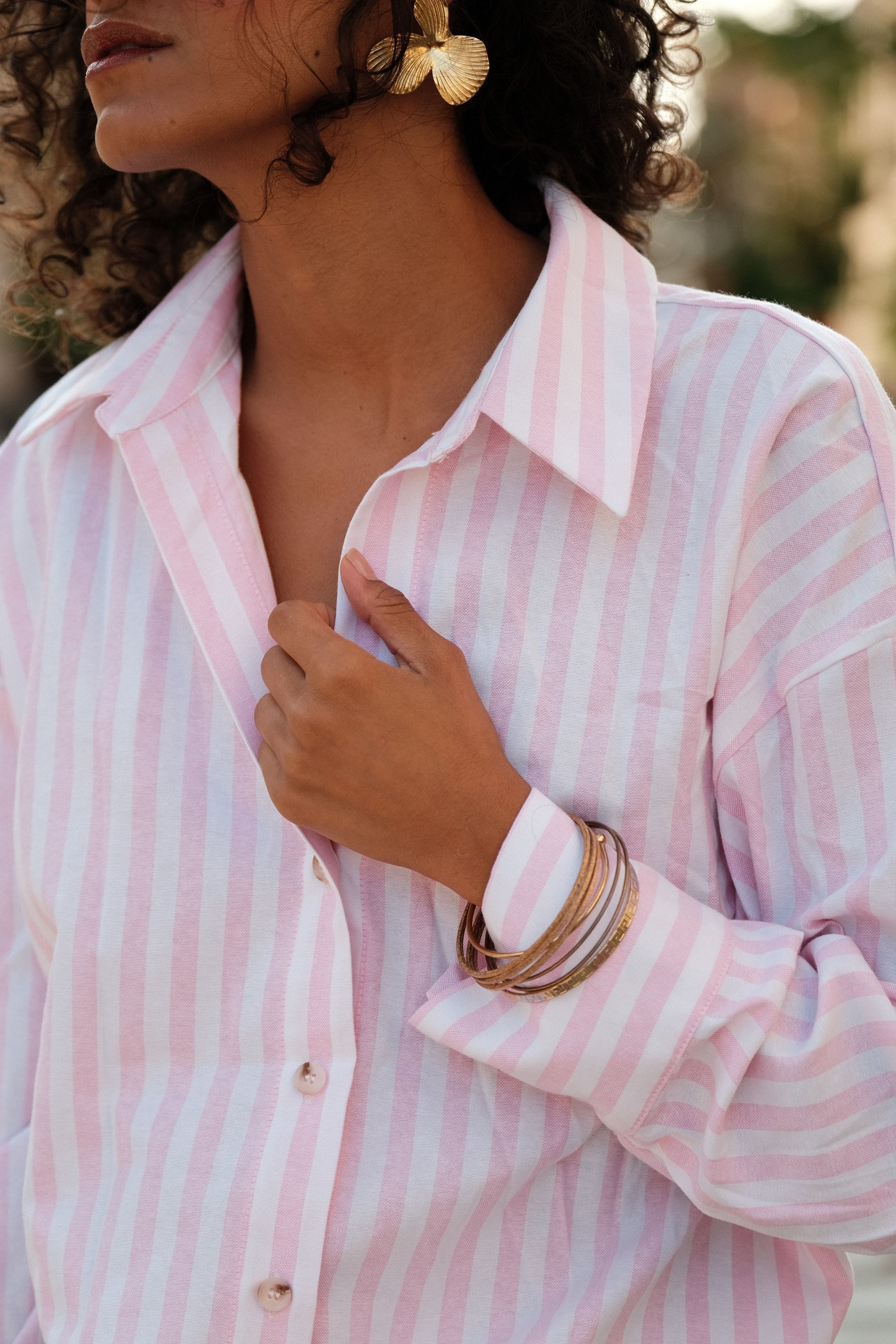 Chemise Nora Rayé Rose