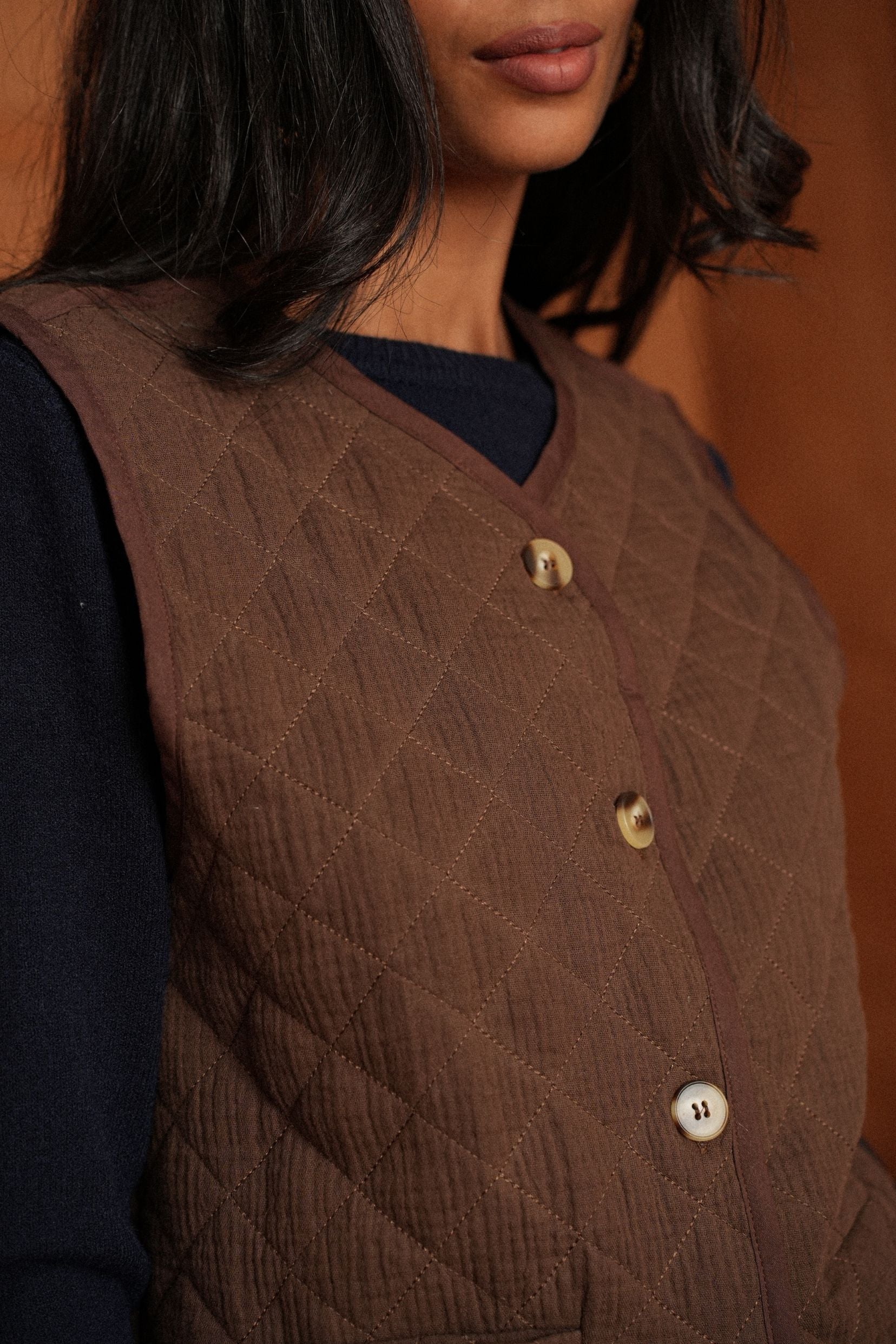 Gilet Garance Marron