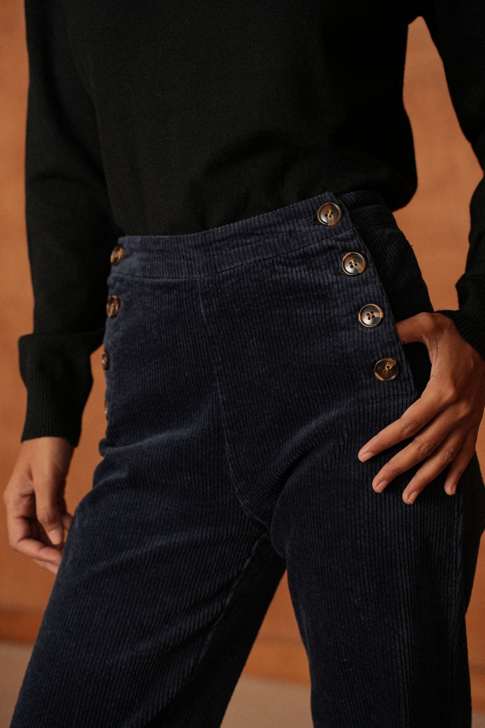 Pantalon Thibault Velours Marine