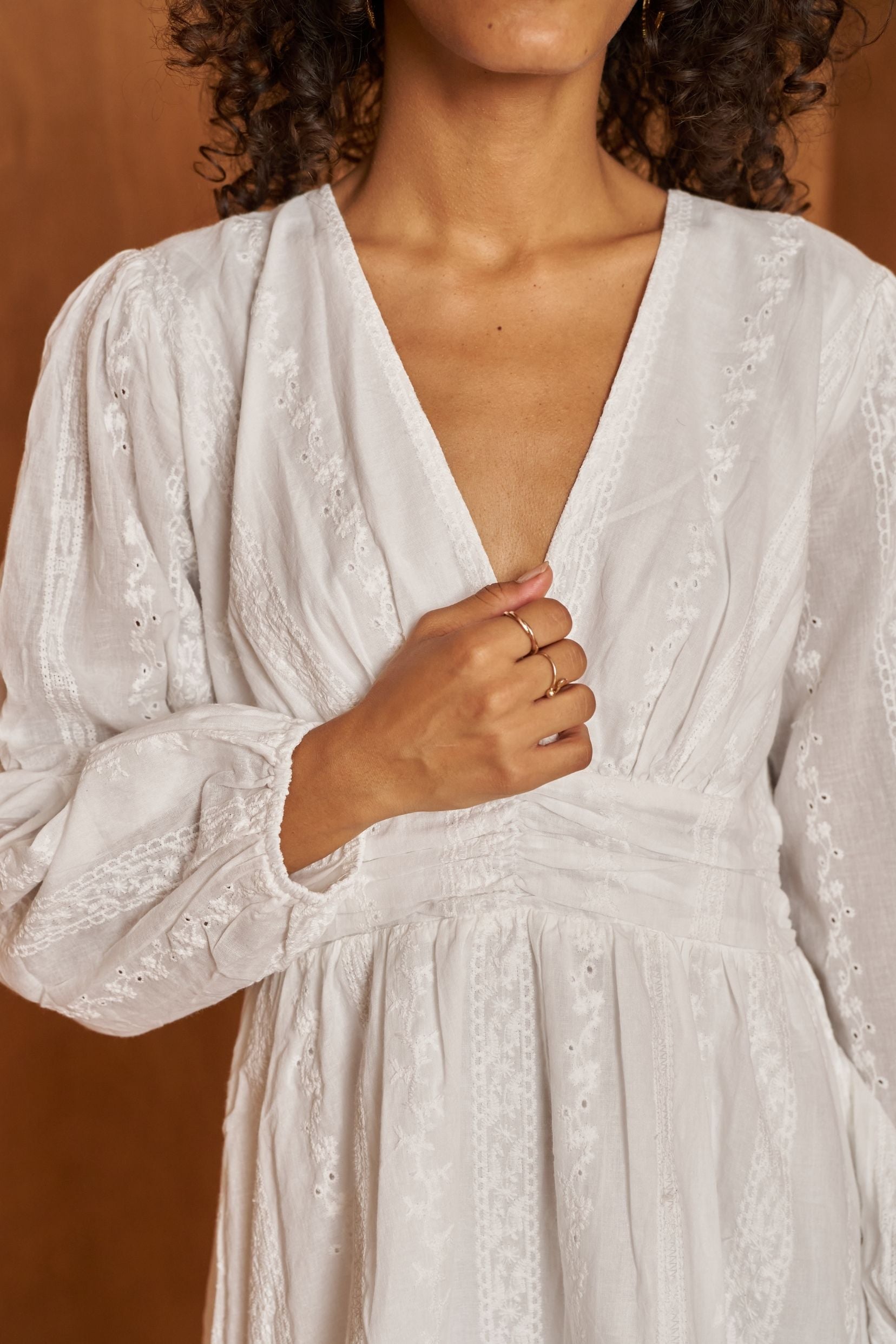 Robe Jade Broderie Blanc