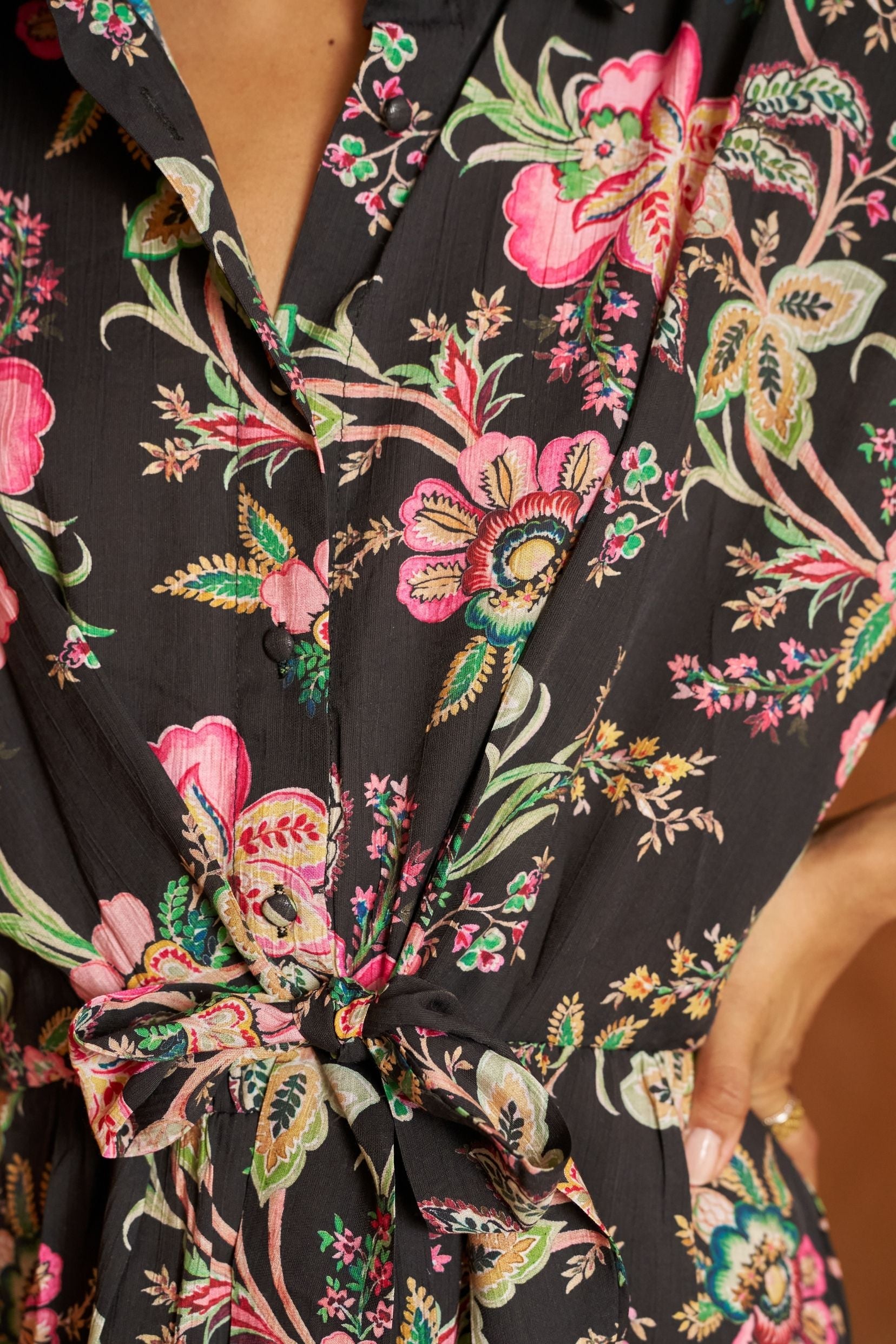 Robe Lara Fleuri Noir