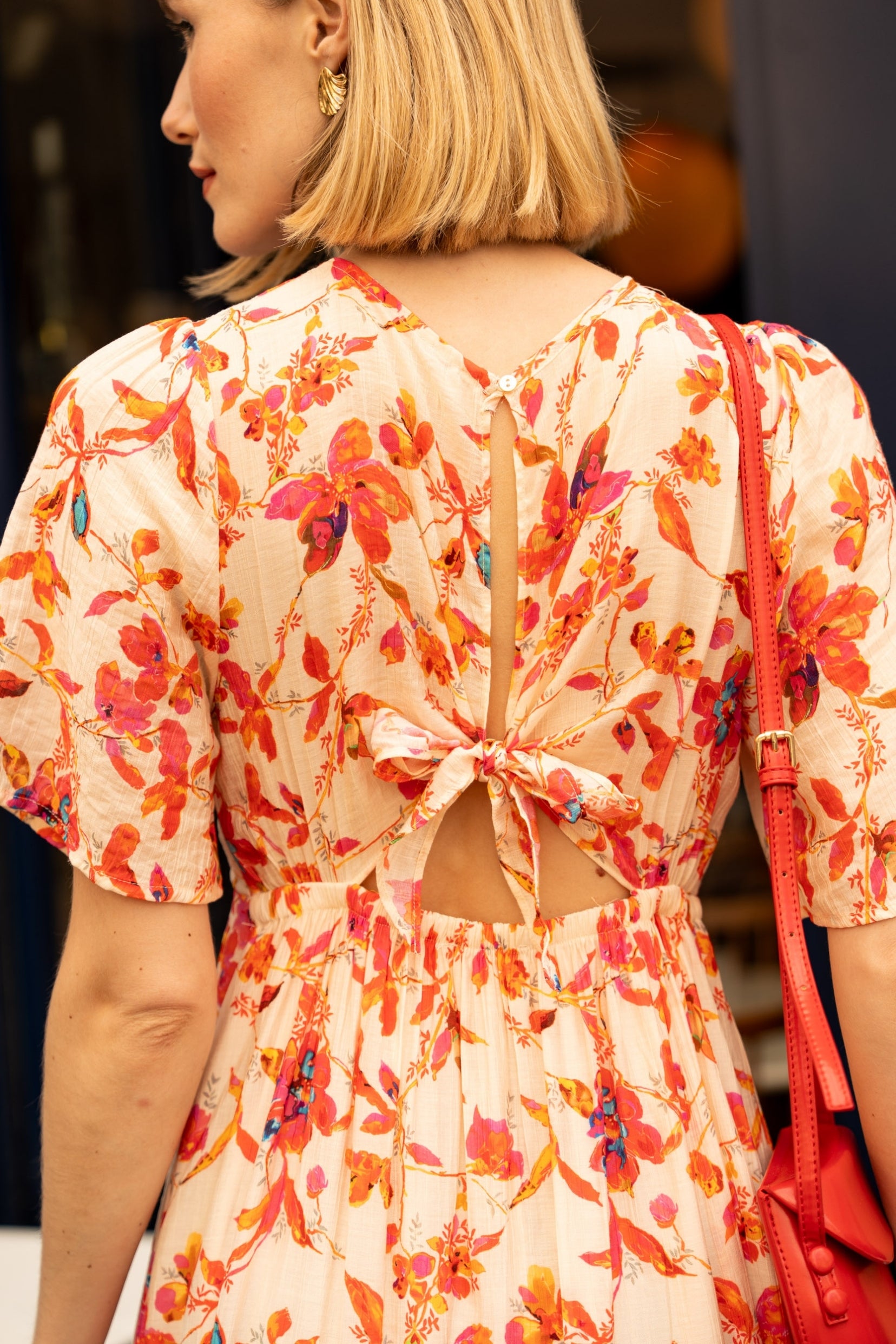 Robe Valentine Fleuri Orange