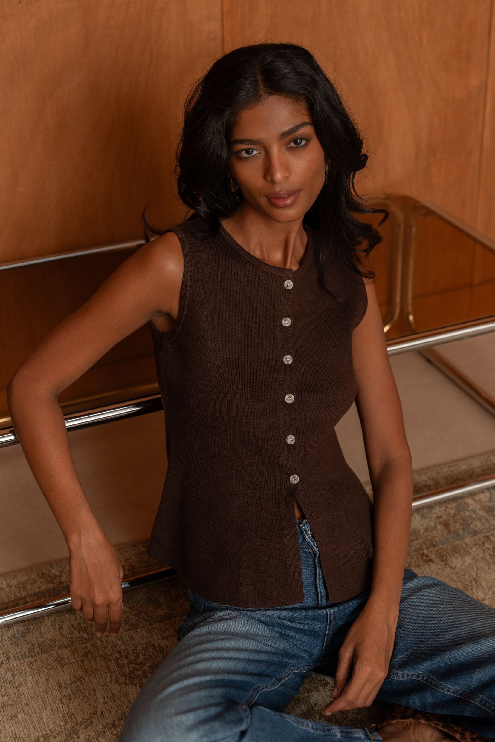 Top Apolline Marron