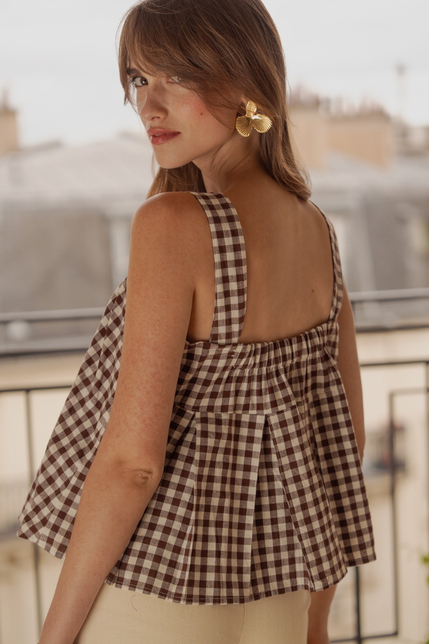 Top Bree Vichy Marron