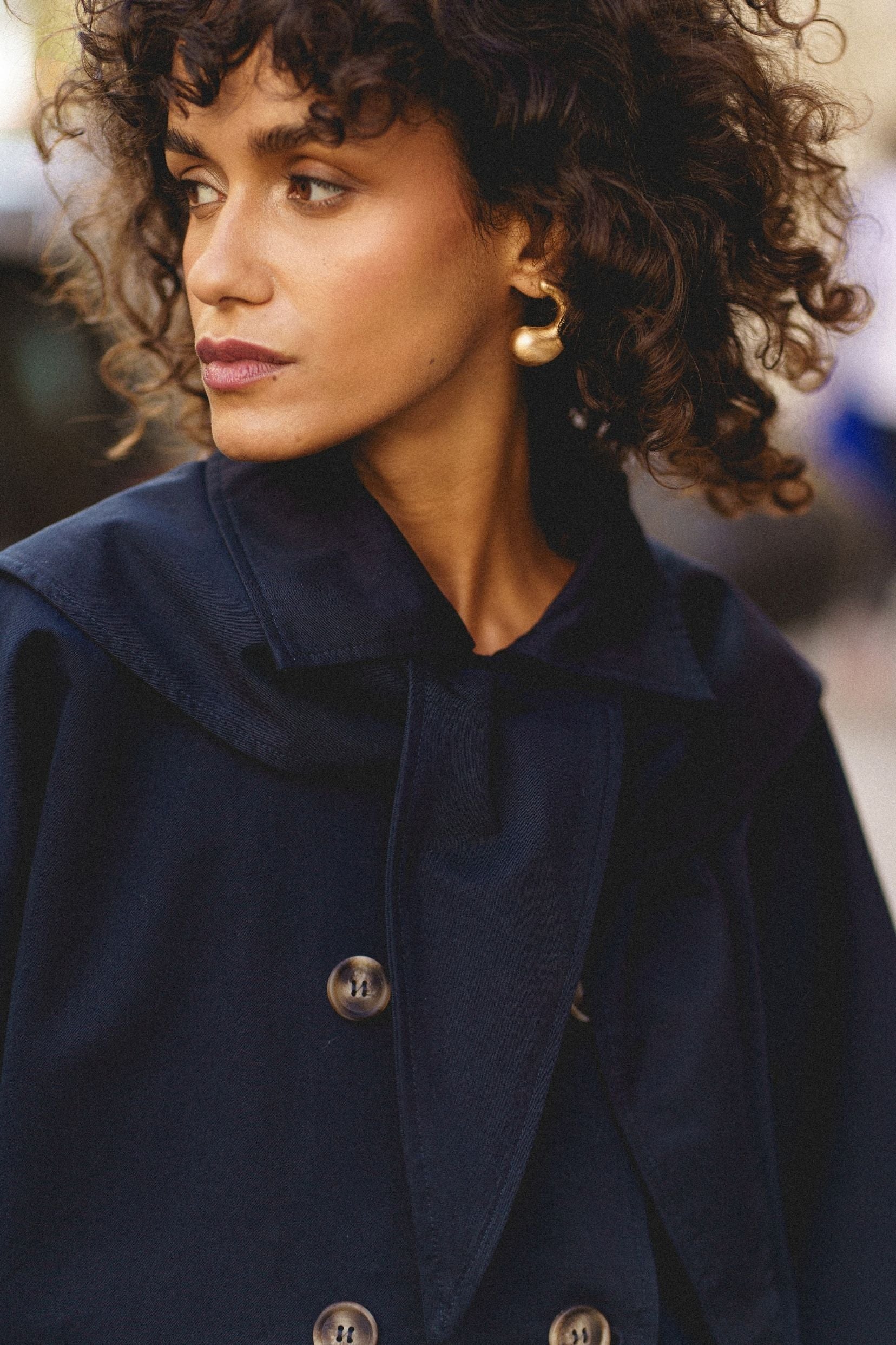 Trench Alix Marine Imprimé Vichy