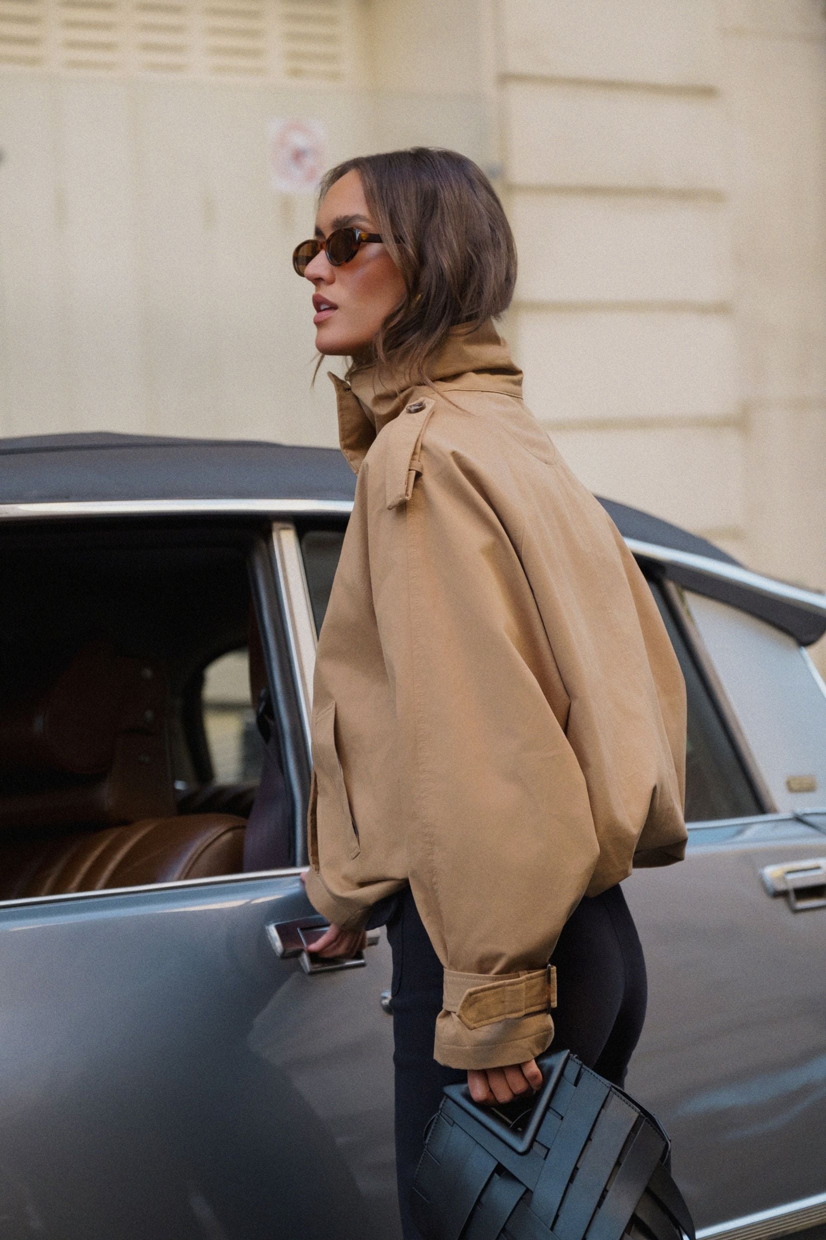 Trench Bérénice Camel Imprimé Rayé
